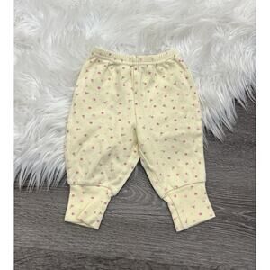 Vintage Carters Yellow Baby Pants With‎ Pink Floral Accents Size 3month